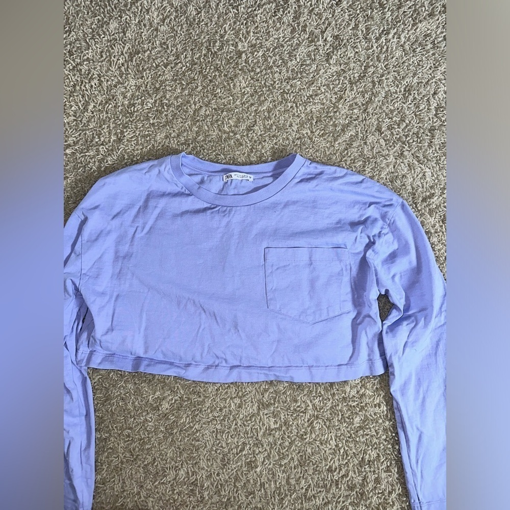 Zara Long Sleeve Crop Top Size S
